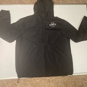 Black Windbreaker Pullover with 'Iowa State' Logo